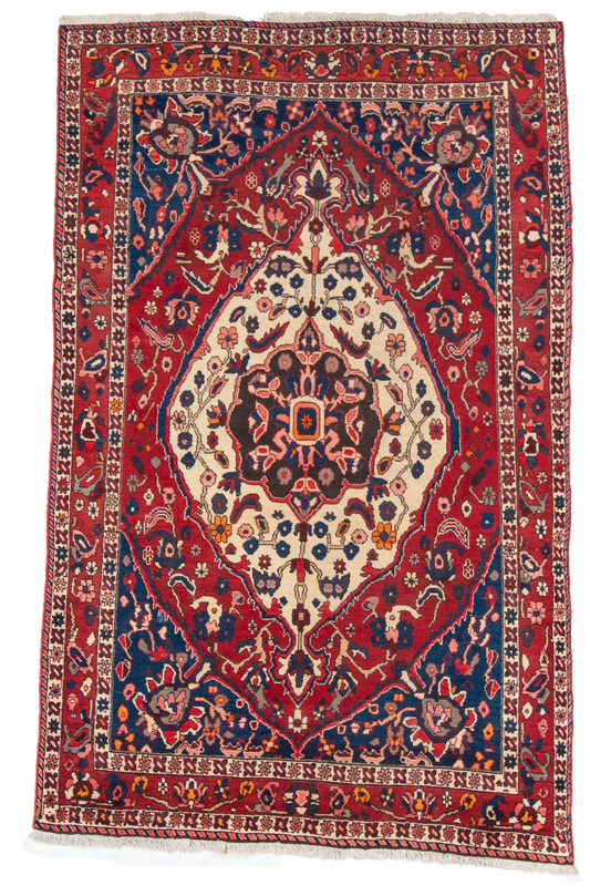 W 5.2 L 8.3 Bakhtiarie 100% Wool Hand-Woven Geometric Design - 15522