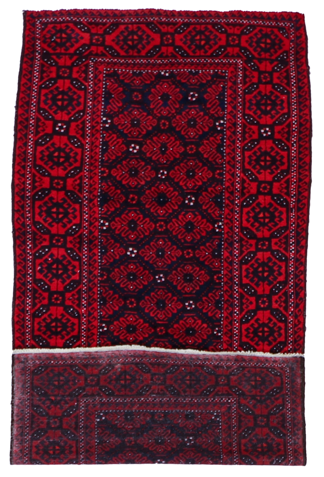 W 4.3 L 8.11 Baluch 100% Wool Hand-Woven Geometric Design - 15680