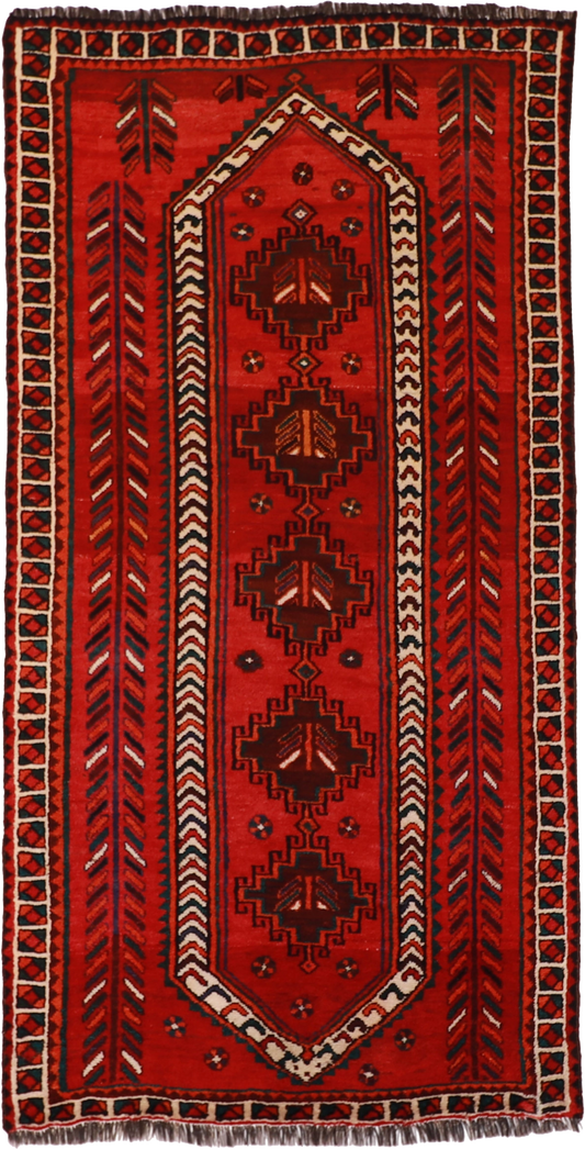 W 4.11 L 9.6 Shiraz 100% Wool Hand-Woven All-Over Design - 15702