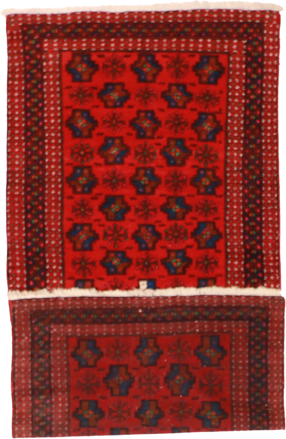 W 3.11 - L 8.5 - Hamadan Wool Geometric Rectangle - Hand Woven Rug - 15810
