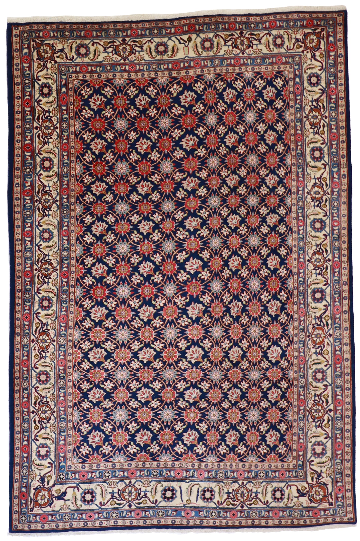 W 6.4 L 9.5 Veramin Silk And Wool Blend Hand-Woven All-Over Design - 15939