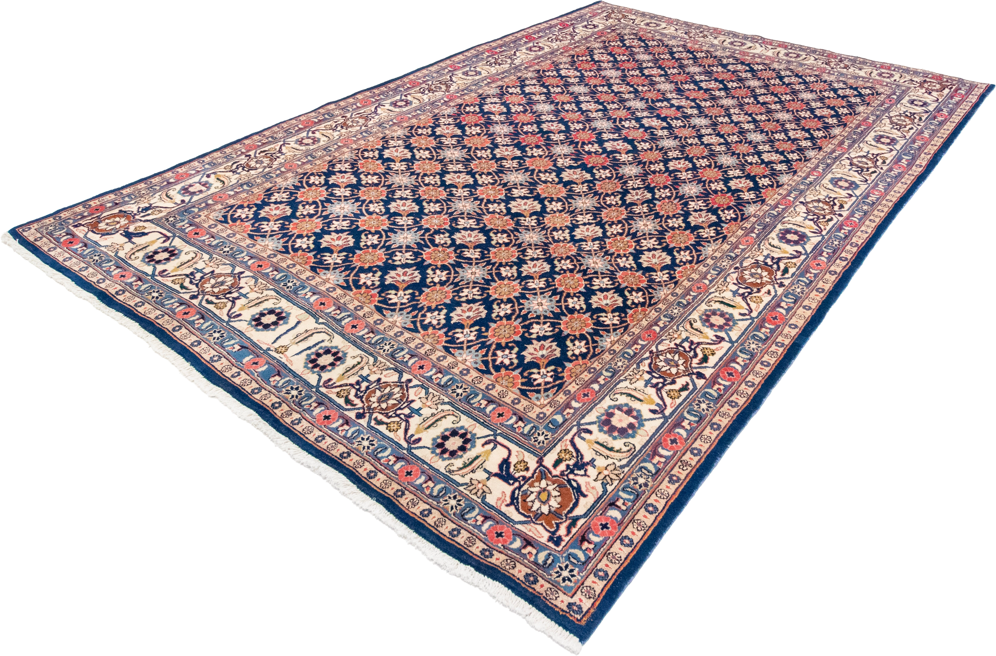 W 6.4 L 9.5 Veramin Silk And Wool Blend Hand-Woven All-Over Design - 15939