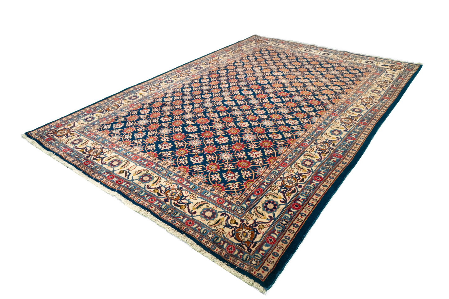 W 6.4 L 9.5 Veramin Silk And Wool Blend Hand-Woven All-Over Design - 15939
