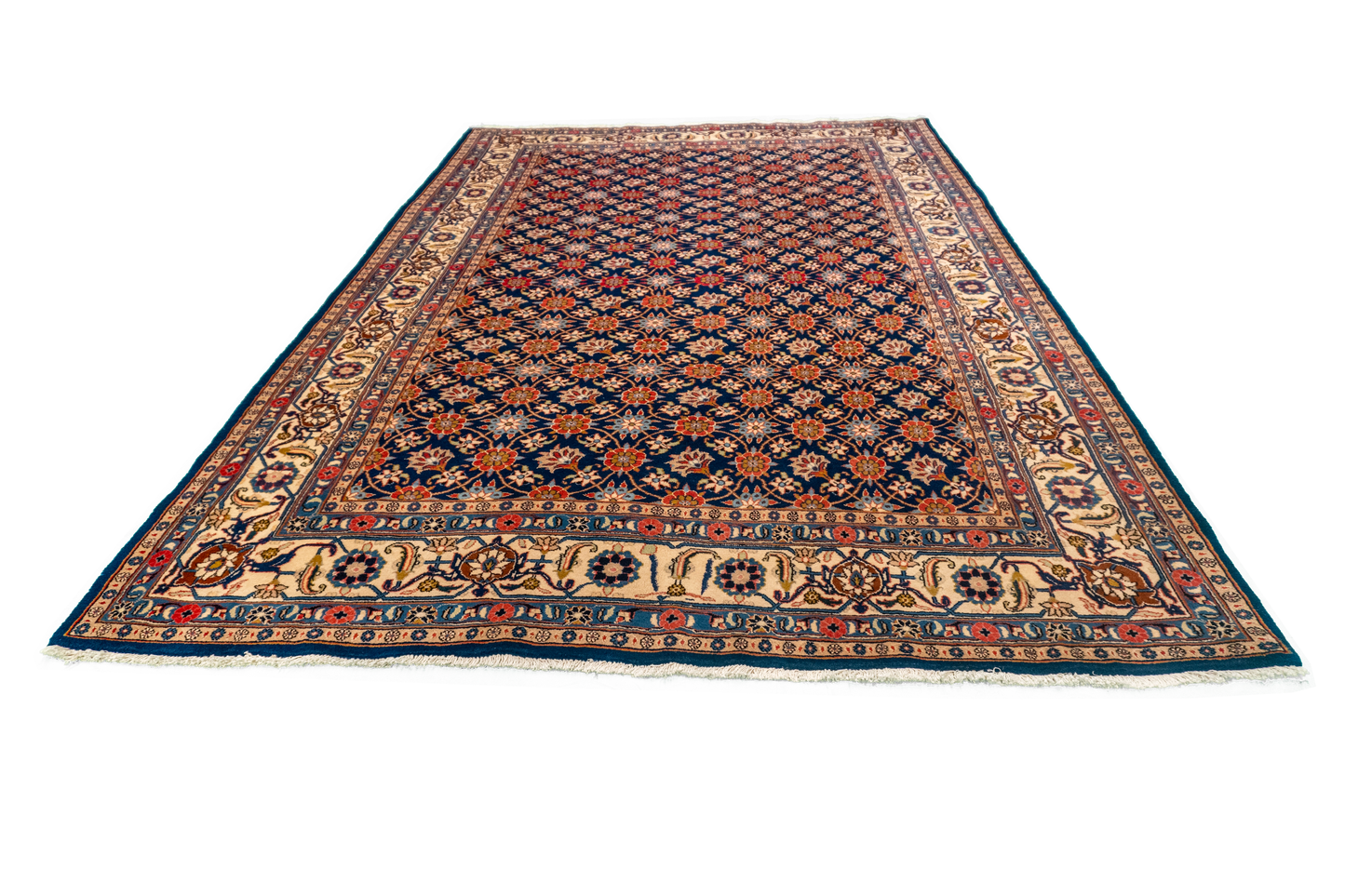 W 6.4 L 9.5 Veramin Silk And Wool Blend Hand-Woven All-Over Design - 15939