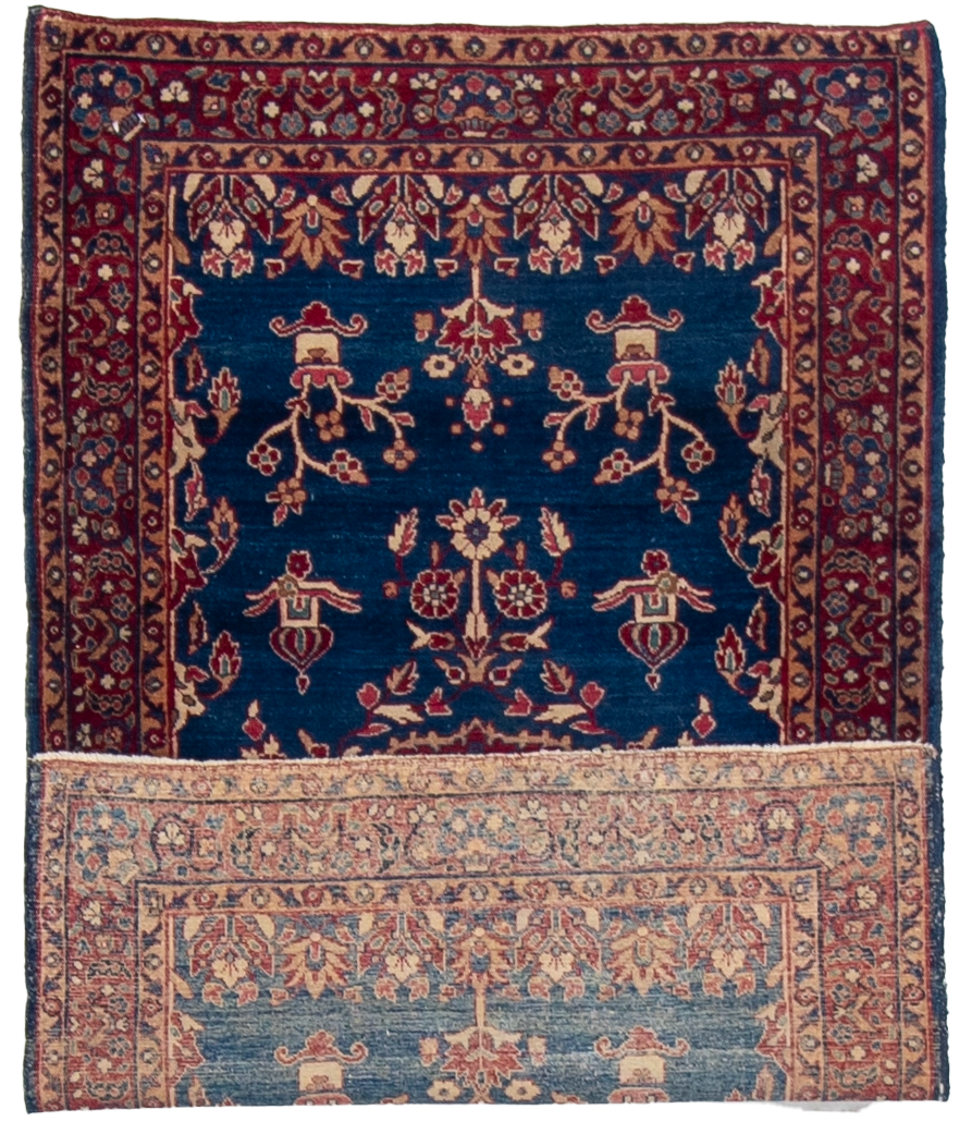 W 3.1 L 4.11 Kerman Antique 100% Wool Hand-Woven All-Over Design - 15979