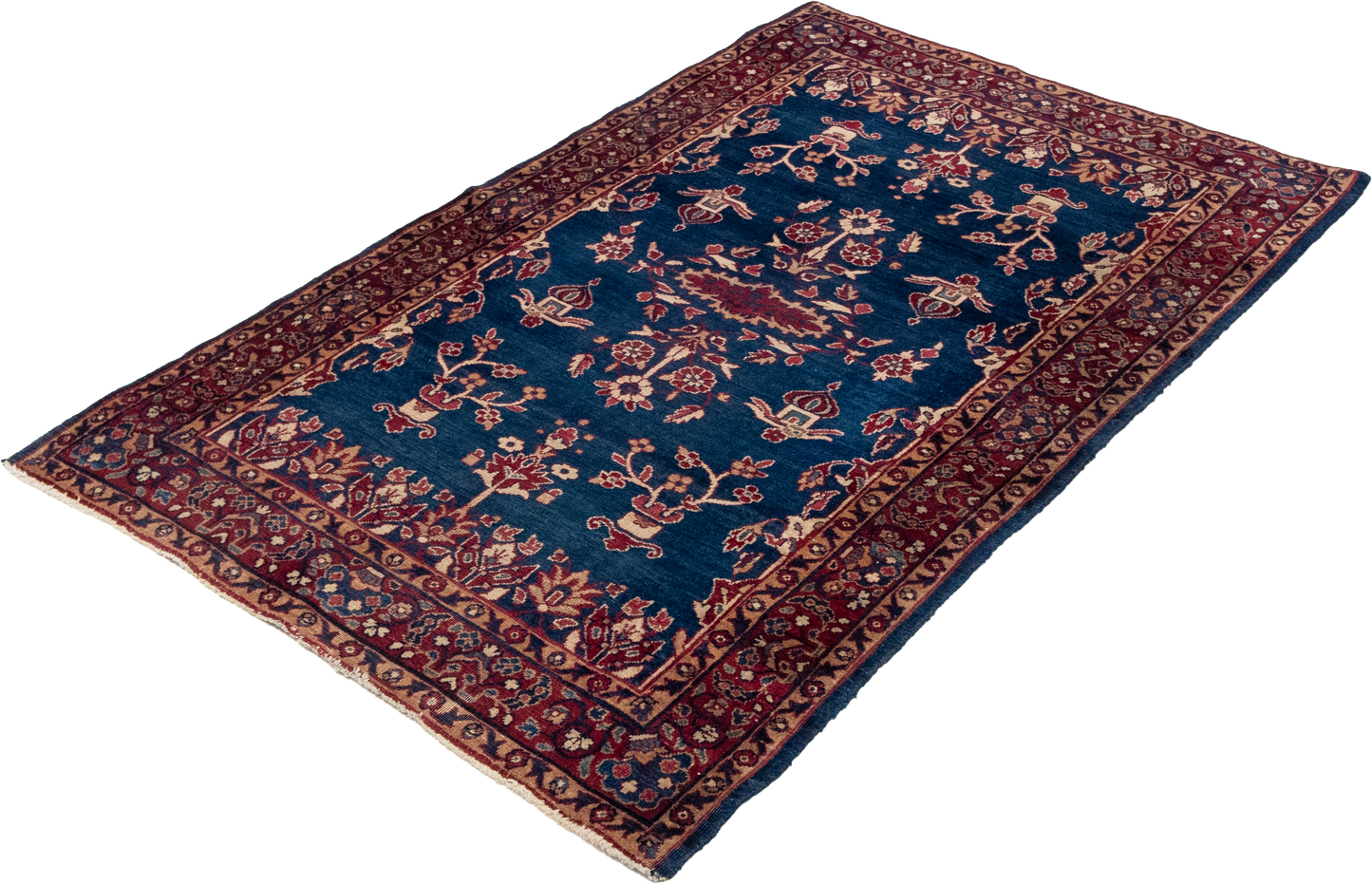 W 3.1 L 4.11 Kerman Antique 100% Wool Hand-Woven All-Over Design - 15979