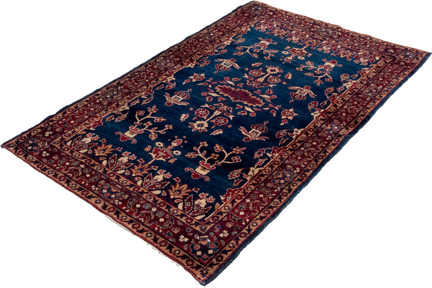 W 3.1 L 4.11 Kerman Antique 100% Wool Hand-Woven All-Over Design - 15979