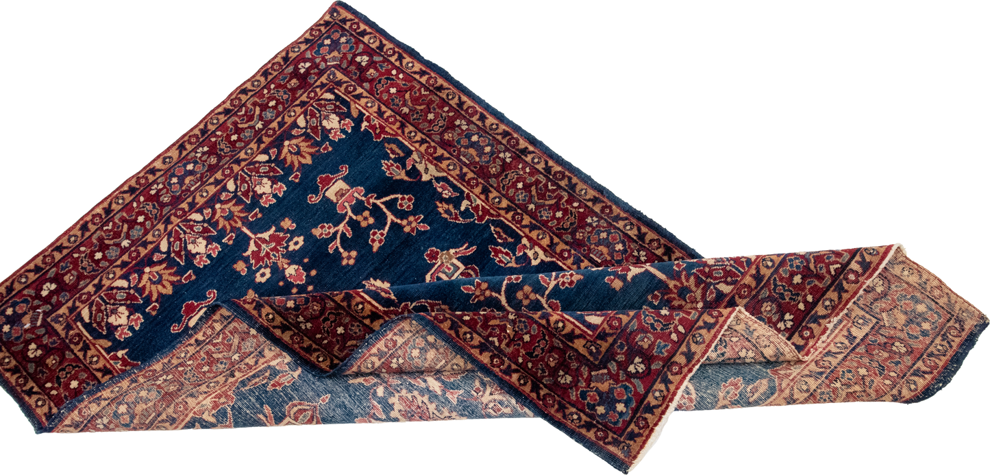 W 3.1 L 4.11 Kerman Antique 100% Wool Hand-Woven All-Over Design - 15979