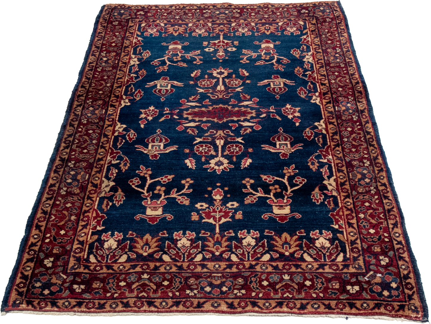 W 3.1 L 4.11 Kerman Antique 100% Wool Hand-Woven All-Over Design - 15979