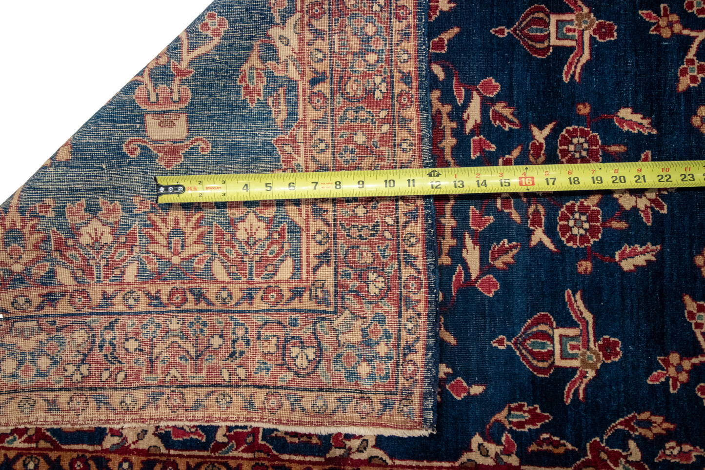 W 3.1 L 4.11 Kerman Antique 100% Wool Hand-Woven All-Over Design - 15979