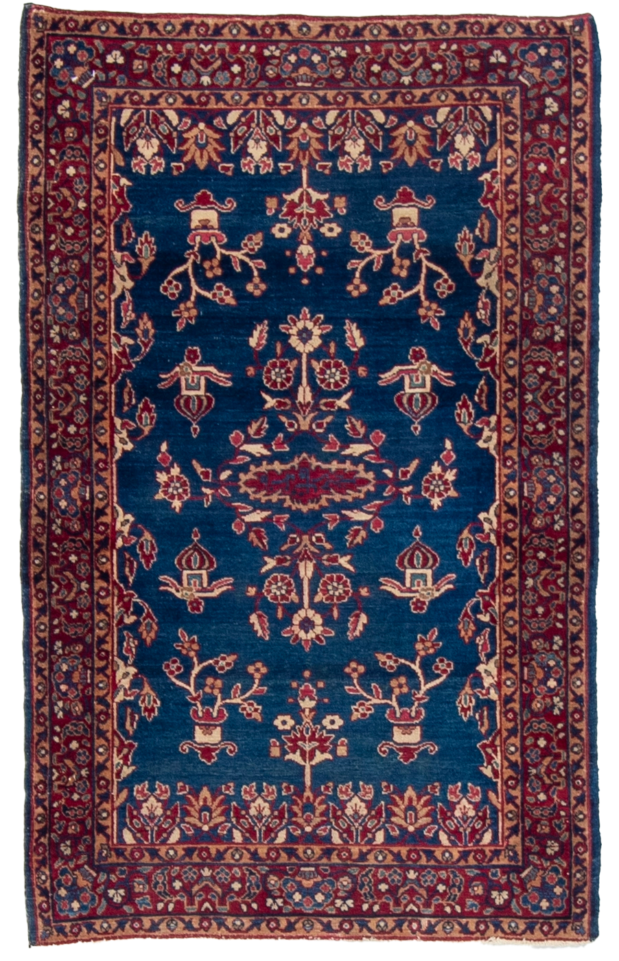 W 3.1 L 4.11 Kerman Antique 100% Wool Hand-Woven All-Over Design - 15979