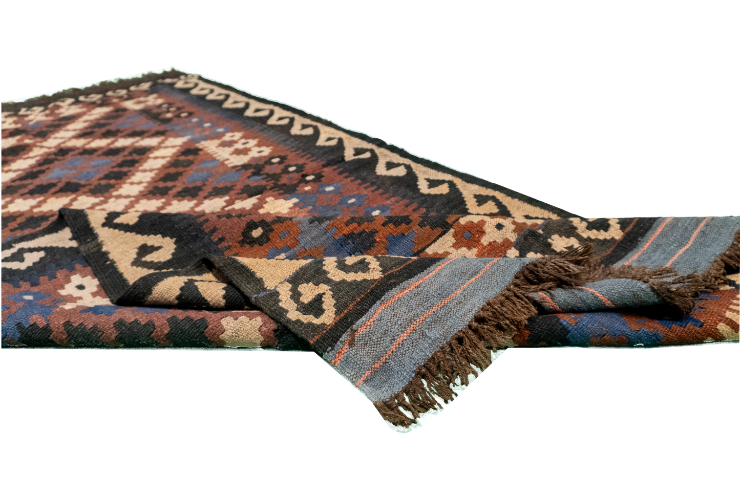 W 3.3 L 6.9 Kilim 100% Wool Hand-Woven - 16135