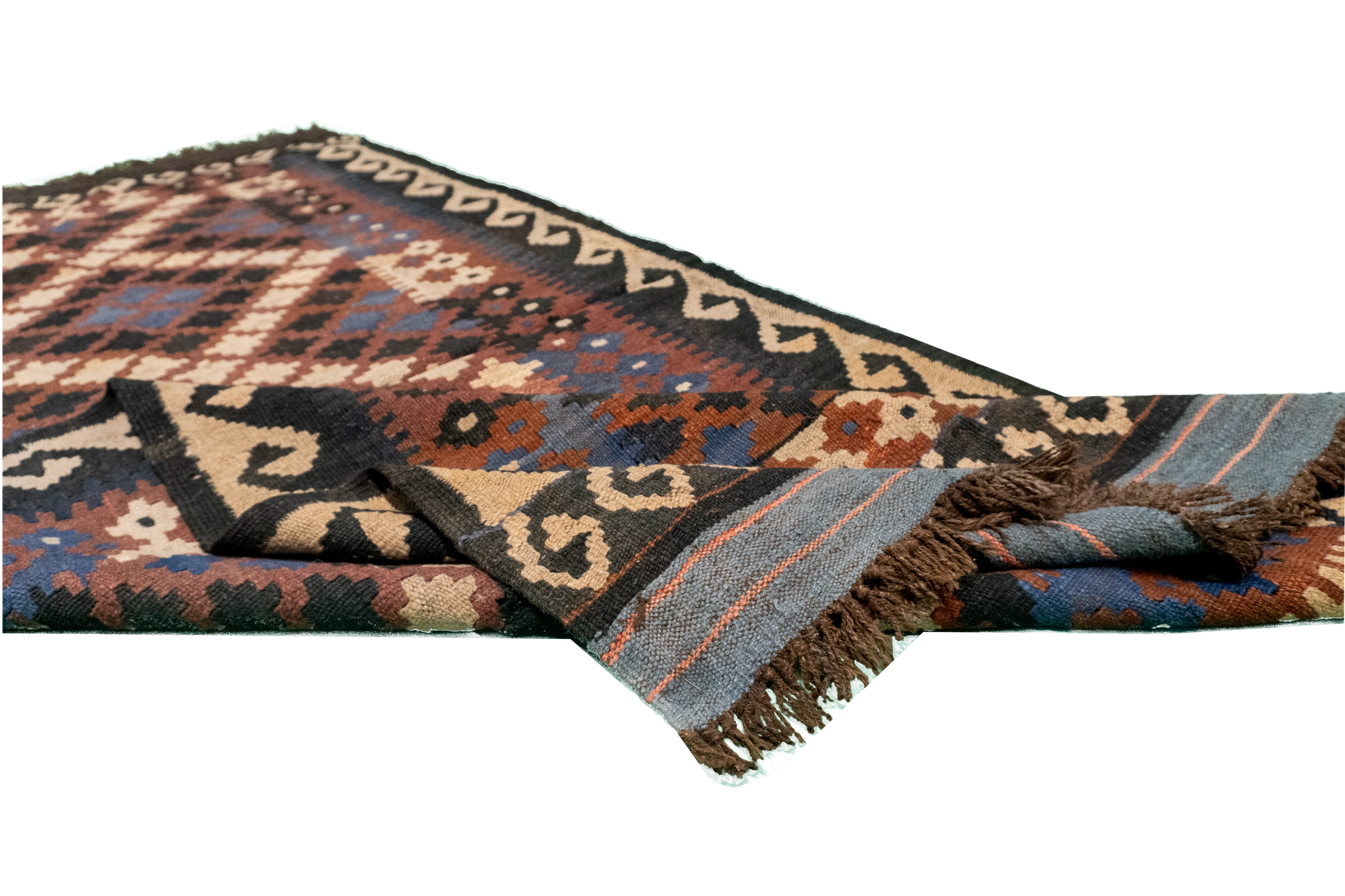 W 3.3 L 6.9 Kilim 100% Wool Hand-Woven - 16135