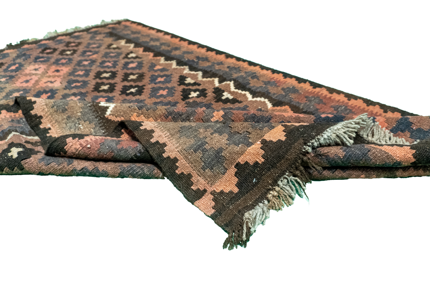W 3.5 L 5.10 Kilim 100% Wool Hand-Woven All-Over Design - 16143
