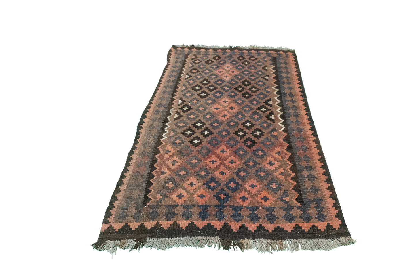 W 3.5 L 5.10 Kilim 100% Wool Hand-Woven All-Over Design - 16143