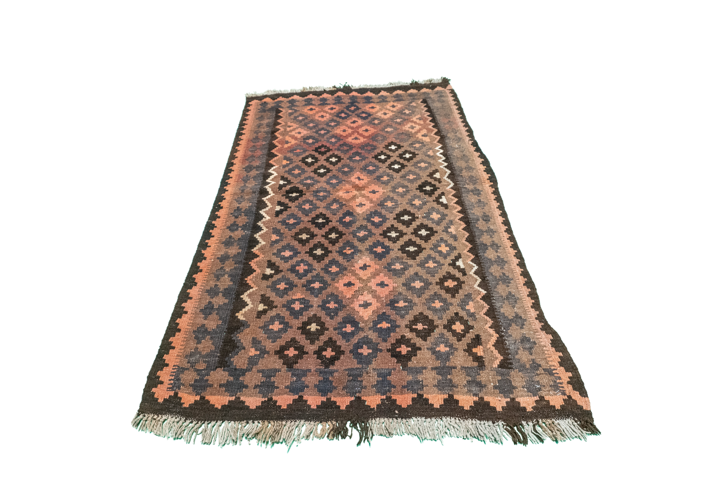 W 3.5 L 5.10 Kilim 100% Wool Hand-Woven All-Over Design - 16143