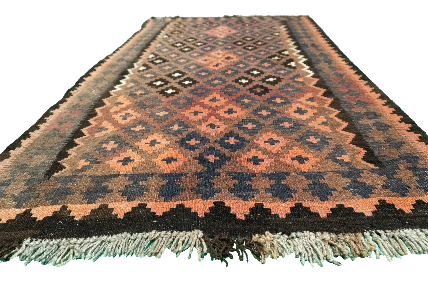 W 3.5 L 5.10 Kilim 100% Wool Hand-Woven All-Over Design - 16143