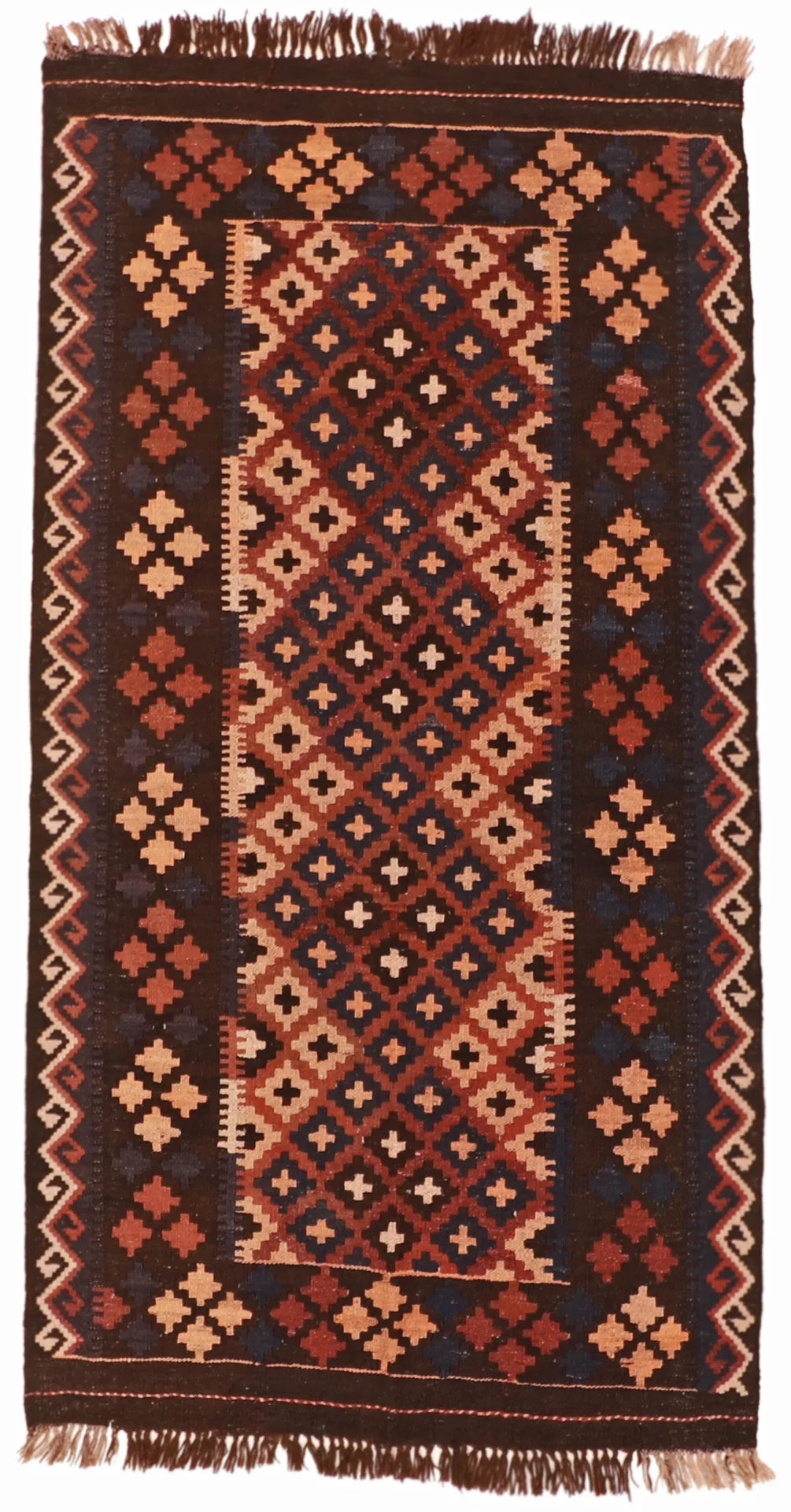3.4 x 6.3 - Kilim Wool Kilim Rectangle - Finest Hand-Made Quality Wool — 16193