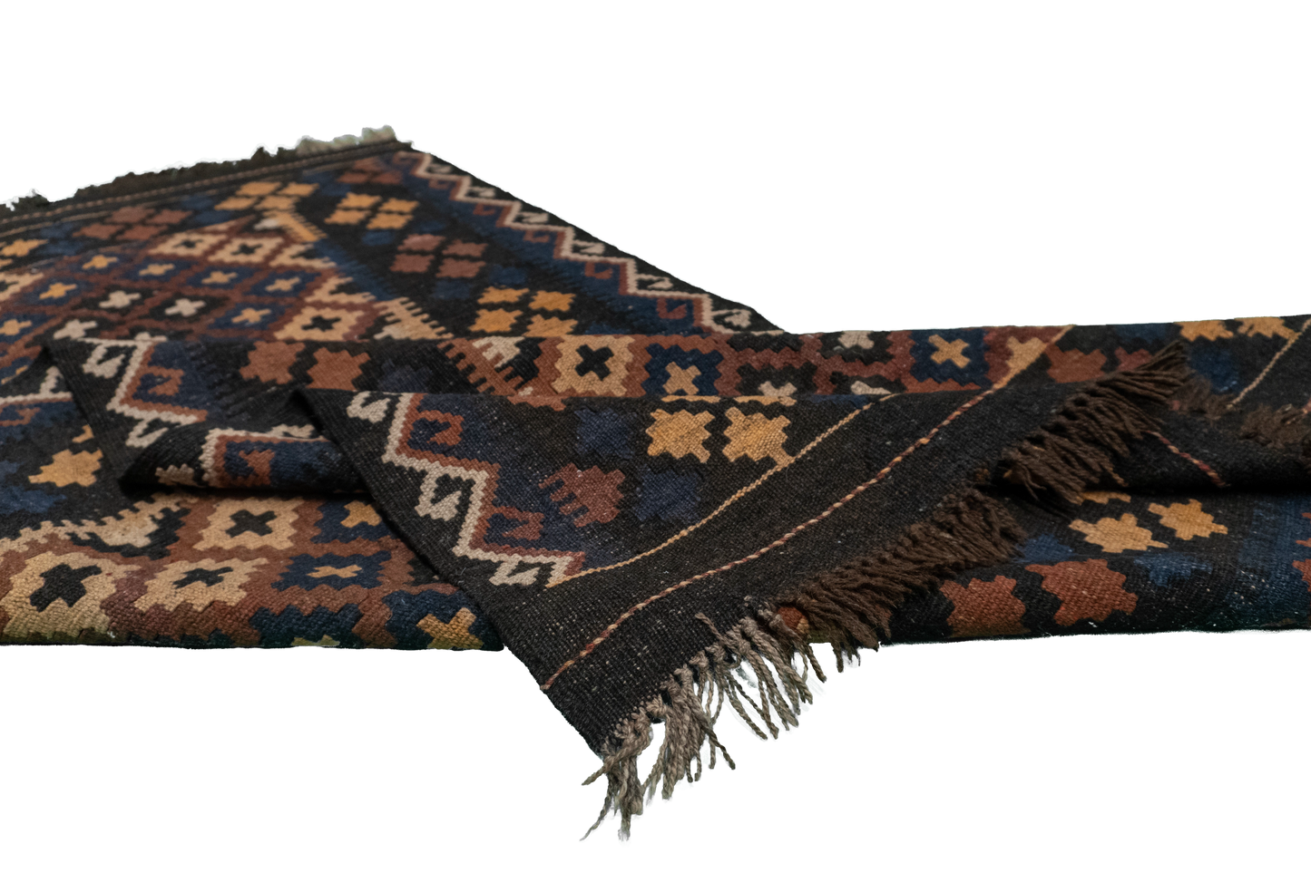 W 3.4 L 6.3 Kilim 100% Wool Hand-Woven All-Over Design - 16193