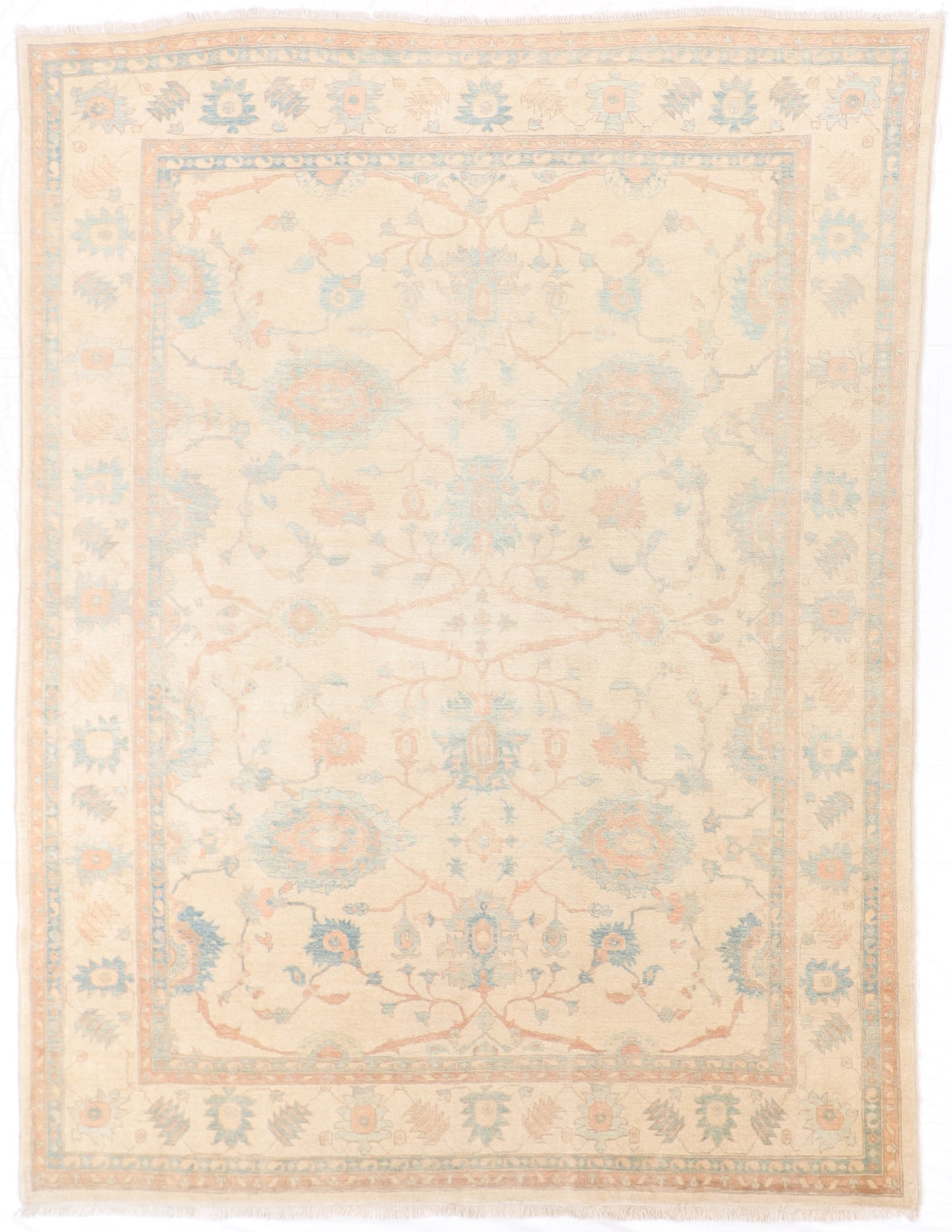 W 8.8 L 11.5 Sultan Abad 100% Wool Hand-Woven All-Over Design - 16823