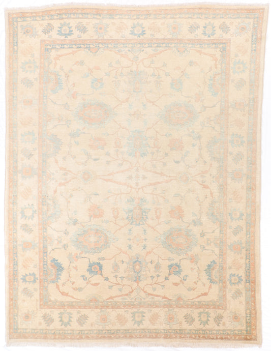 W 8.8 L 11.5 Sultan Abad 100% Wool Hand-Woven All-Over Design - 16823