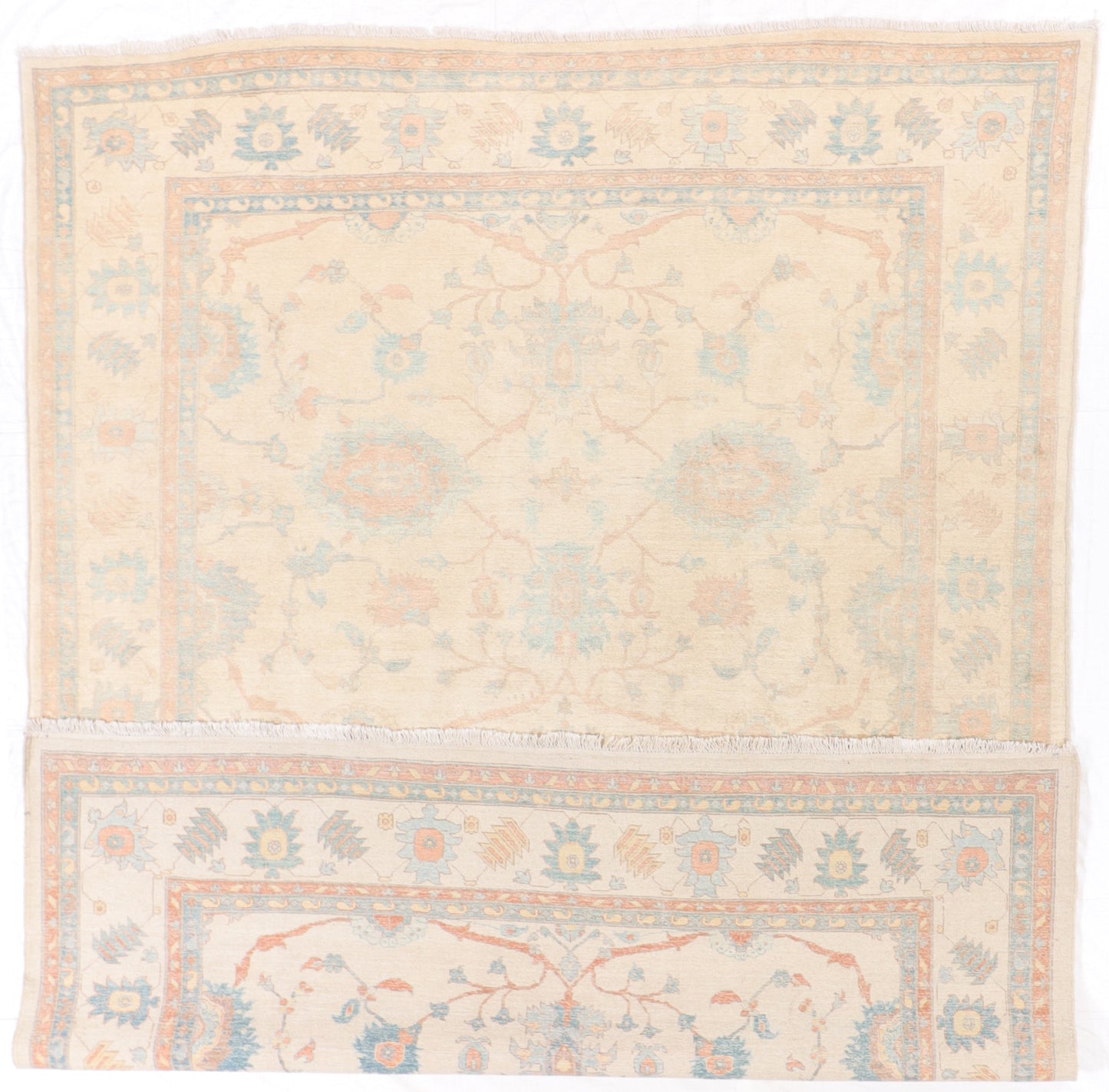W 8.8 L 11.5 Sultan Abad 100% Wool Hand-Woven All-Over Design - 16823