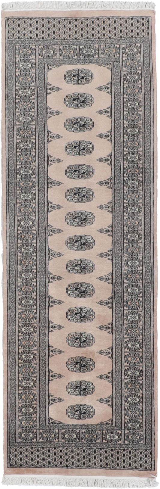 W 2.7 L 7.8 Bokhara Runner 100% Wool Hand-Woven All-Over Design - 17353