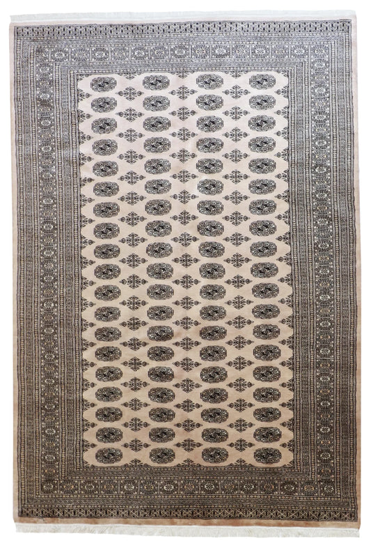 6x9 - Bokhara Wool Geometric Rectangle - Hand Knotted Rug — 17452