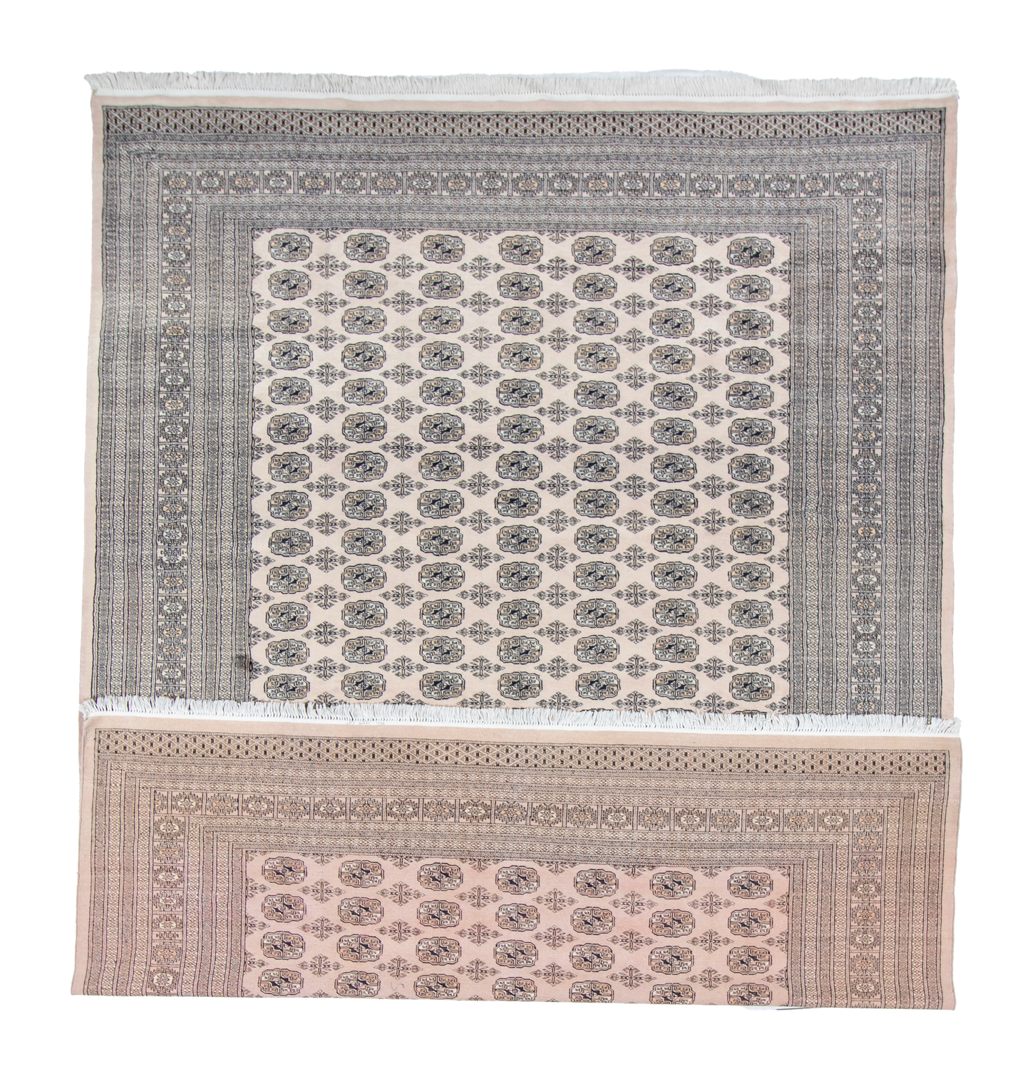 W 9.1 L 12.3 Bokhara 100% Wool Hand-Woven Geometric Design - 17478