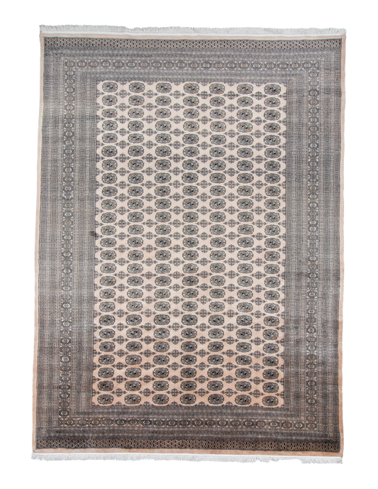 W 9.1 L 12.3 Bokhara 100% Wool Hand-Woven Geometric Design - 17478