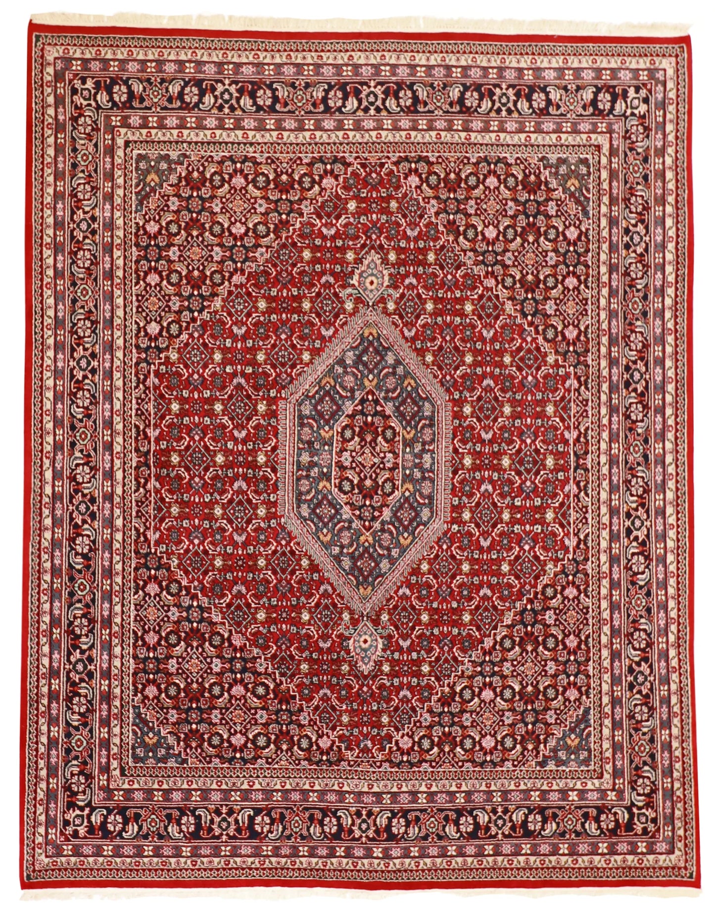 8x10 - Bijar Wool Medallion Rectangle - Hand Knotted Rug — 17549