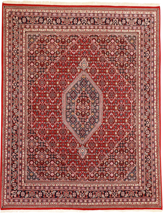 W 7.10 L 10 Bijar 100% Wool Hand-Woven Medallion Design - 17549