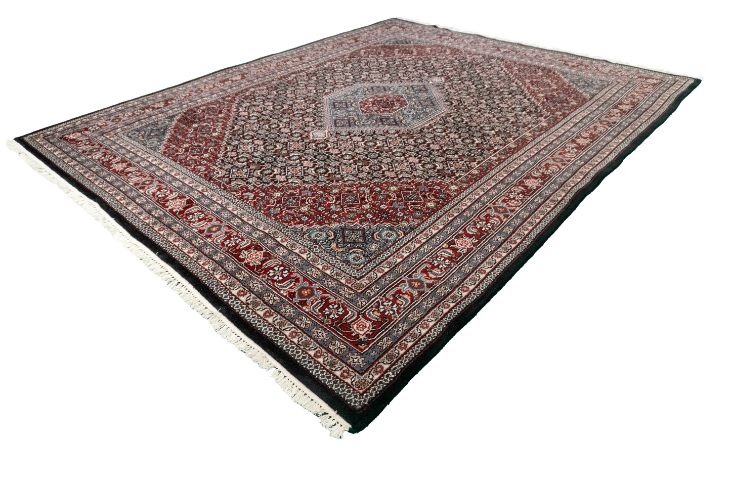 W 8 L 10 Bijar 100% Wool Hand-Woven Geometric Design - 17609