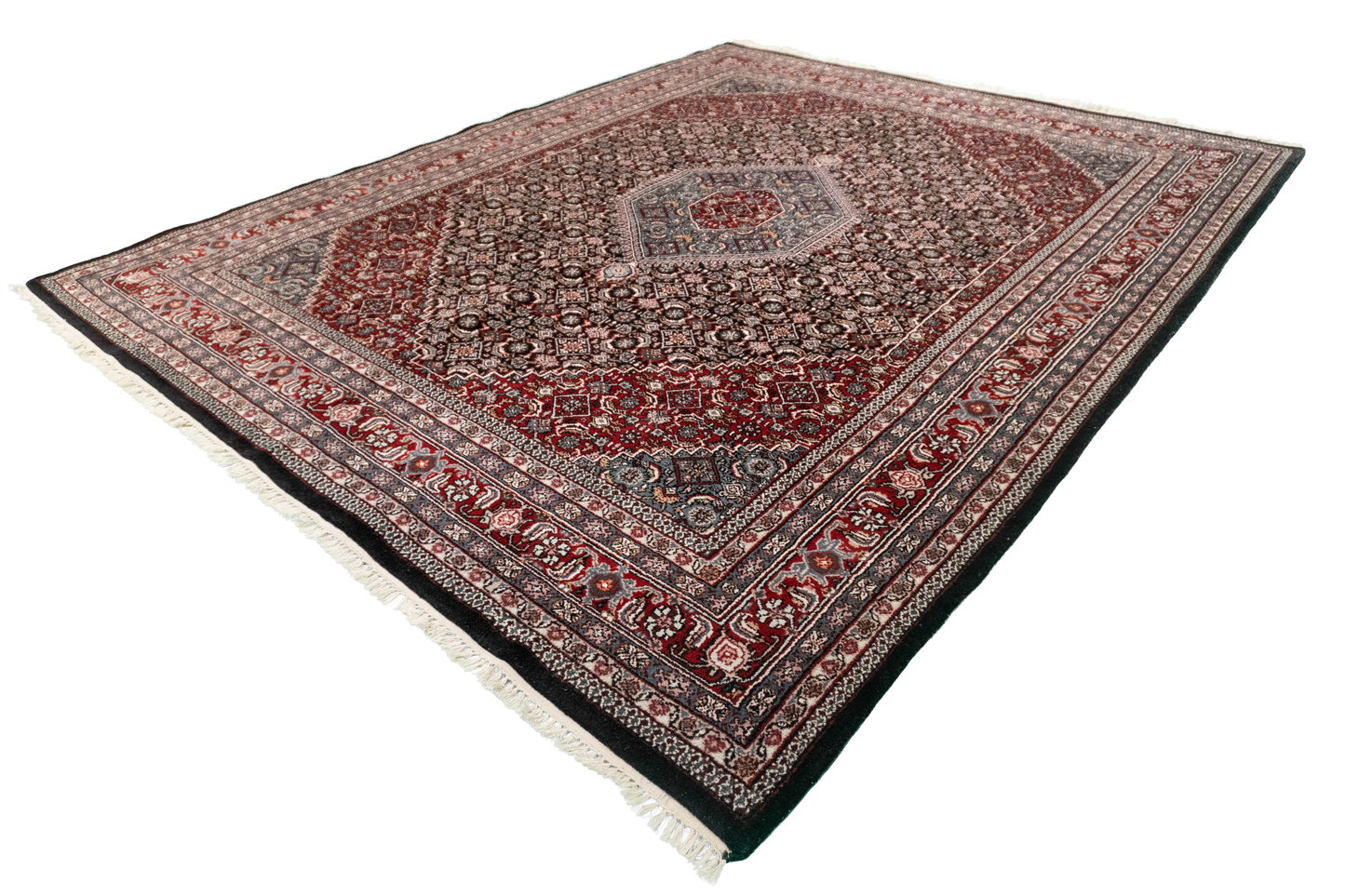 W 8 L 10 Bijar 100% Wool Hand-Woven Geometric Design - 17609