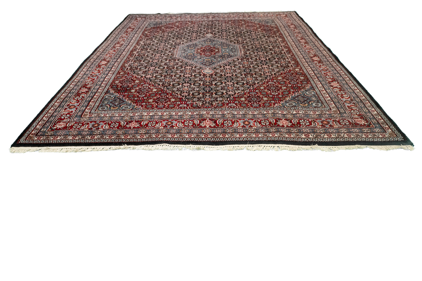 W 8 L 10 Bijar 100% Wool Hand-Woven Geometric Design - 17609