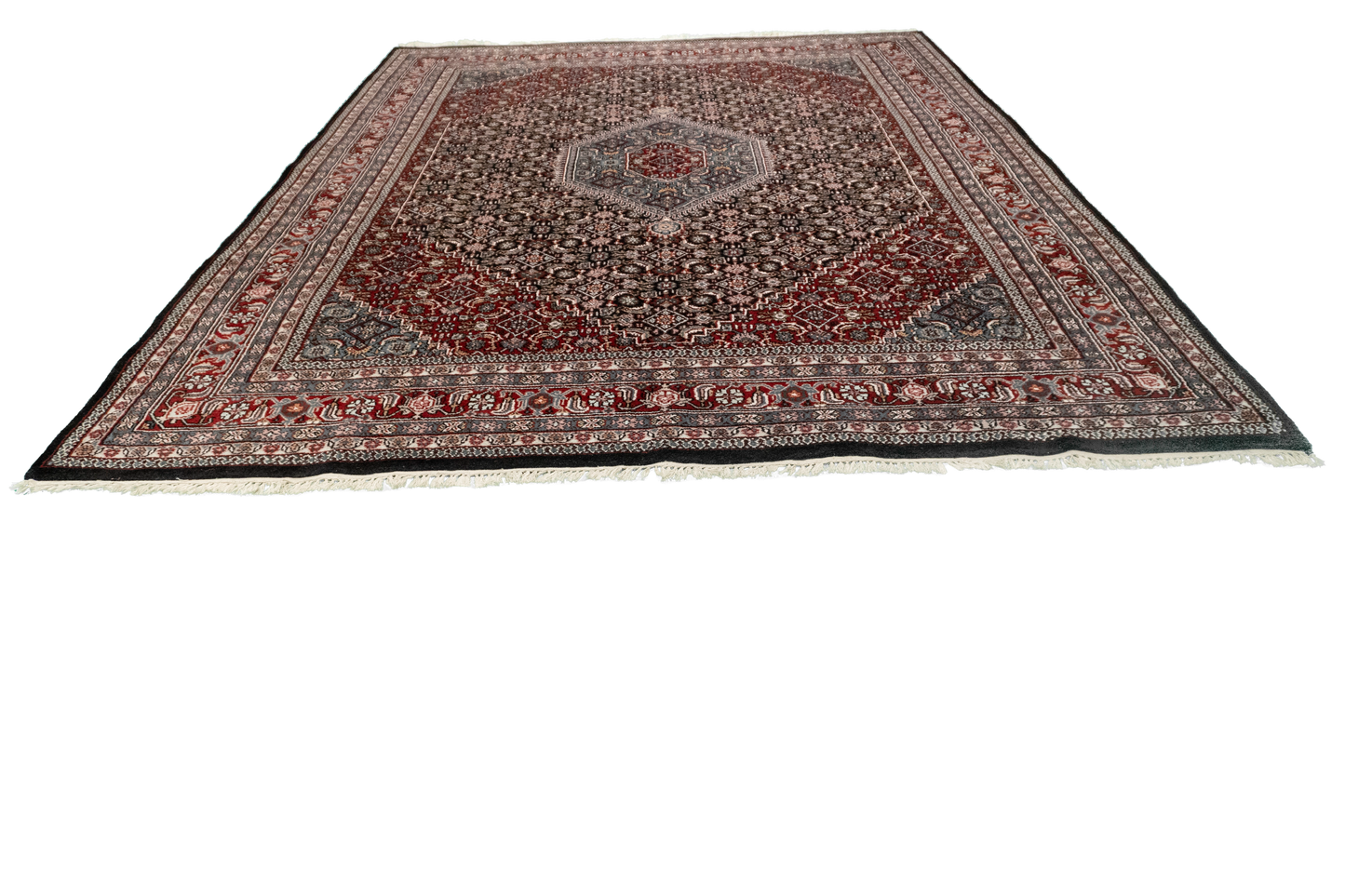 W 8 L 10 Bijar 100% Wool Hand-Woven Geometric Design - 17609