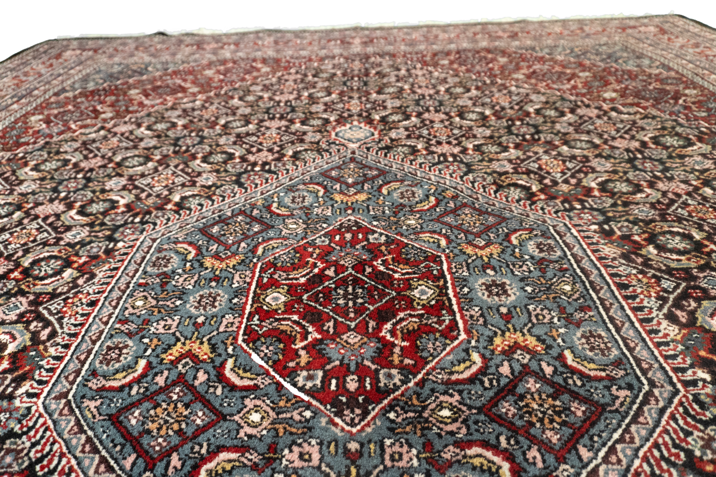W 8 L 10 Bijar 100% Wool Hand-Woven Geometric Design - 17609