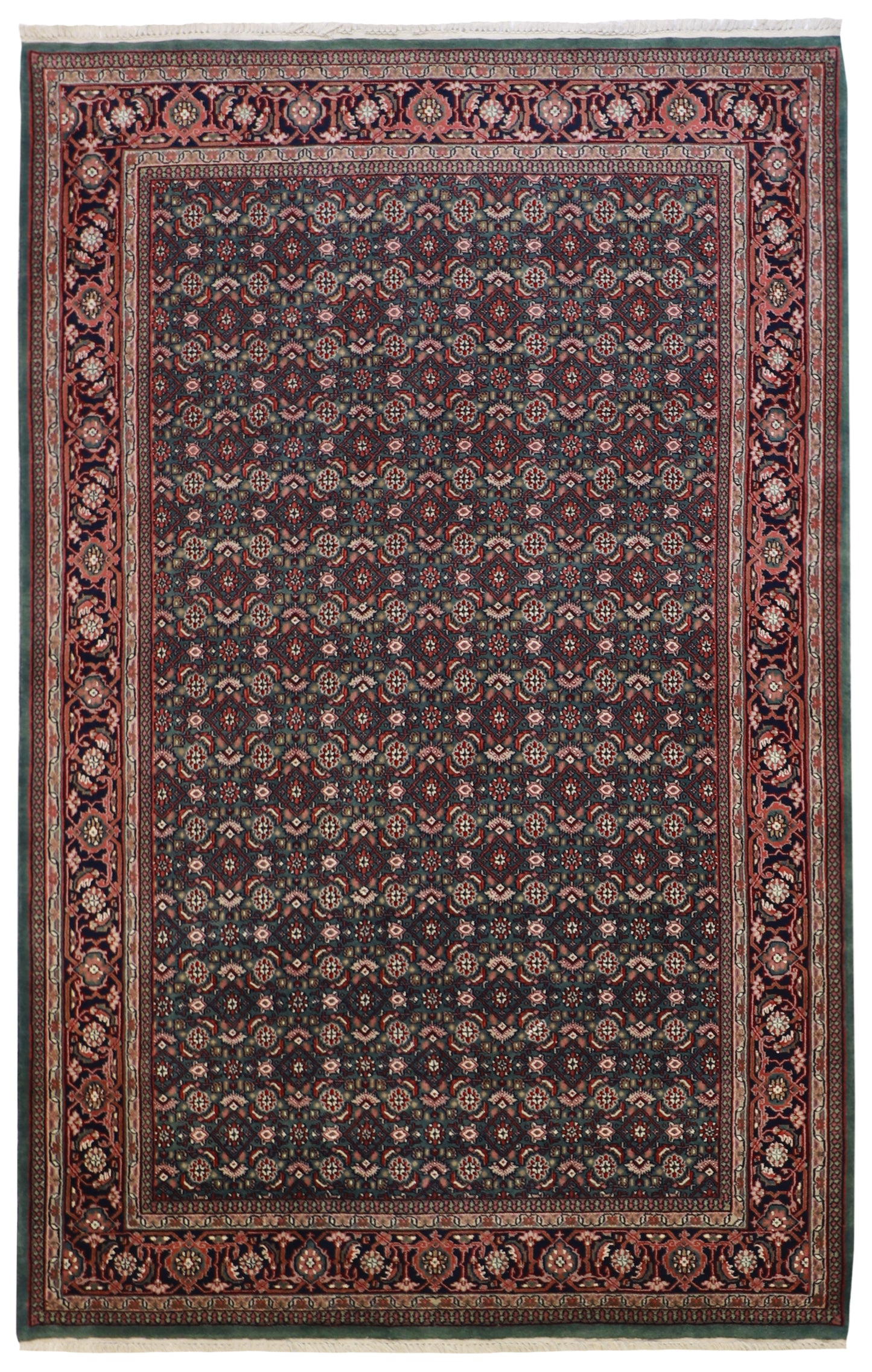 W 6 L 9.3 Bijar 100% Wool Hand-Woven All-Over Design - 17617