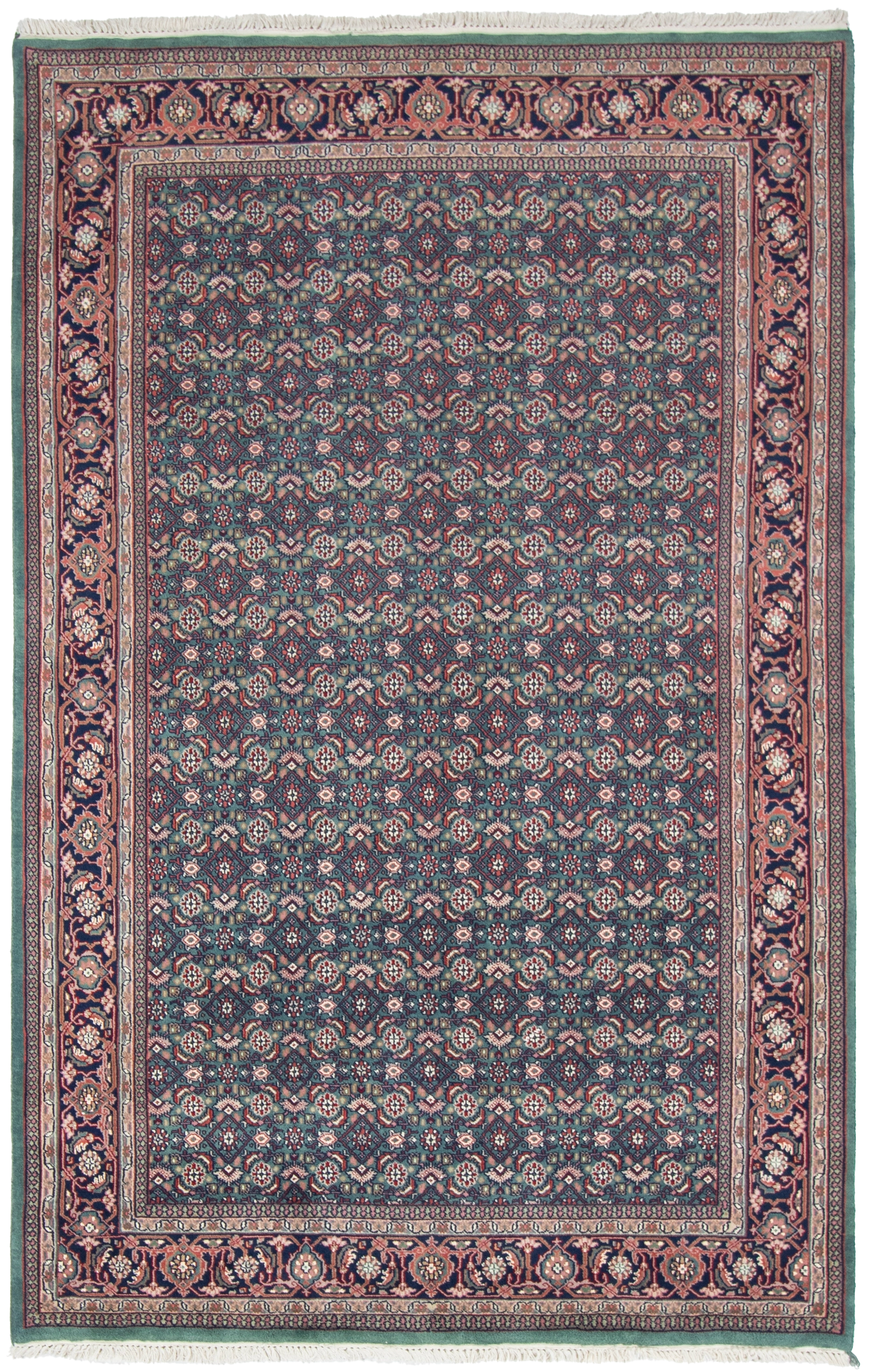 W 6 L 9.3 Bijar 100% Wool Hand-Woven All-Over Design - 17617