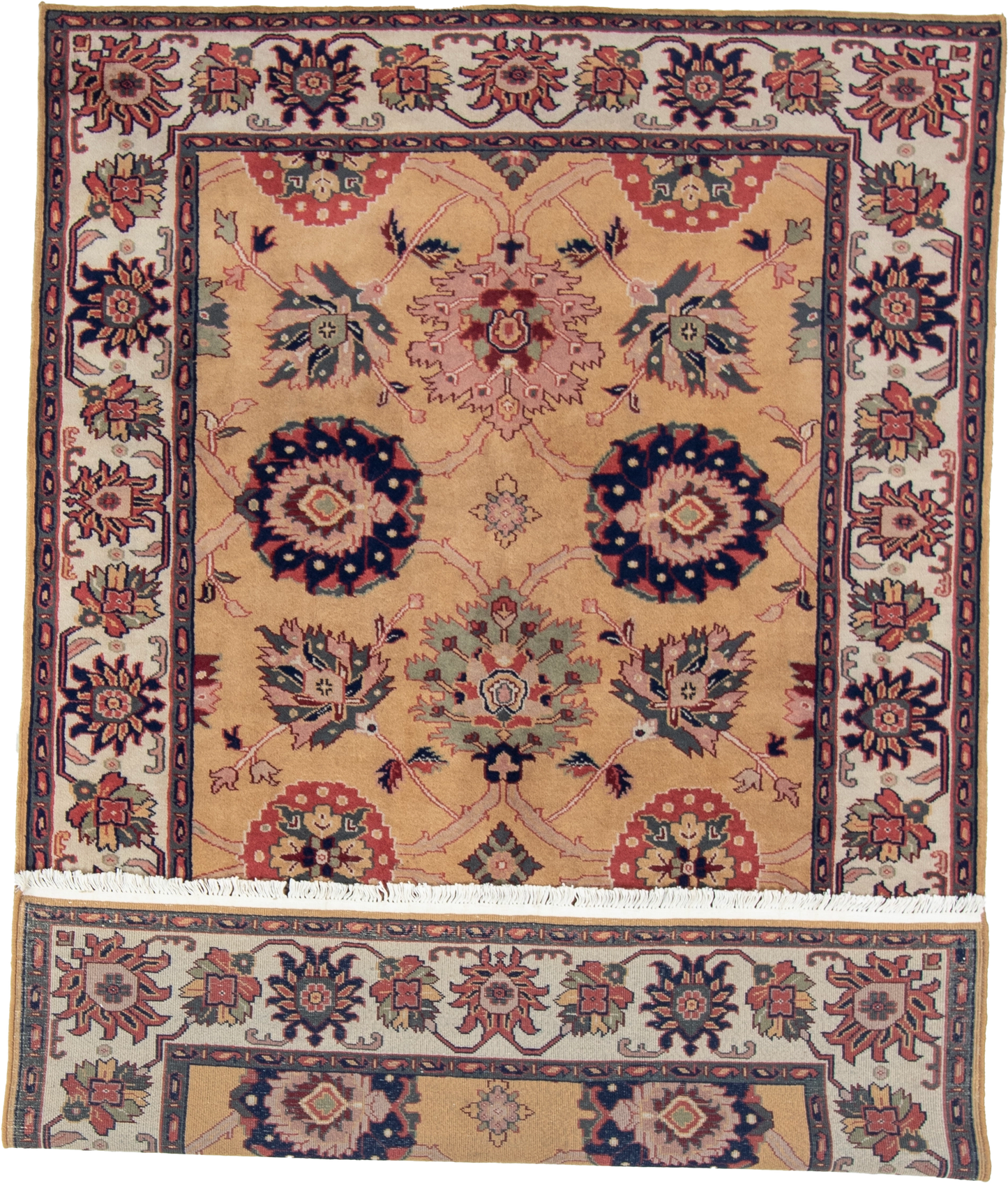 W 5.11 L 8.9 Mashad 100% Wool Hand-Woven Geometric Design - 17632
