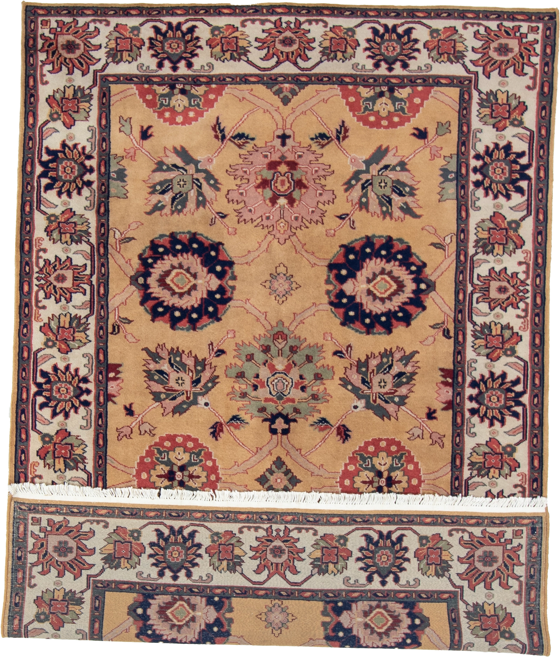 W 5.11 L 8.9 Mashad 100% Wool Hand-Woven Geometric Design - 17632