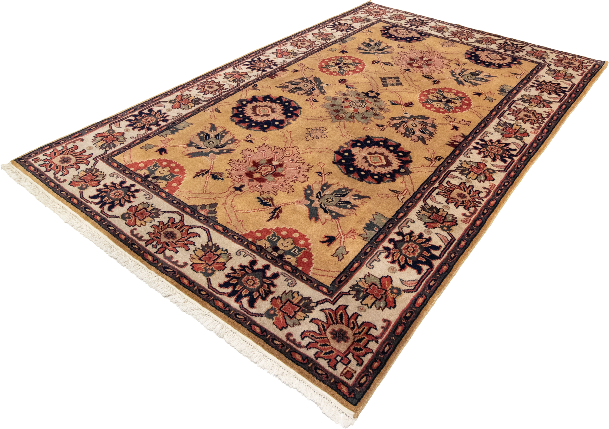 W 5.11 L 8.9 Mashad 100% Wool Hand-Woven Geometric Design - 17632