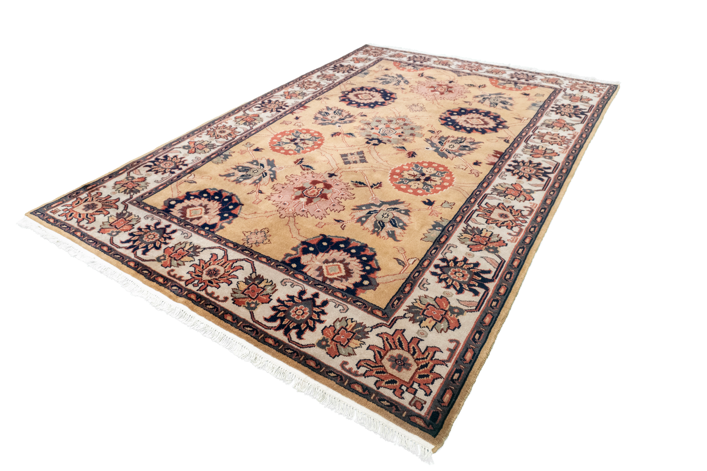 W 5.11 L 8.9 Mashad 100% Wool Hand-Woven Geometric Design - 17632