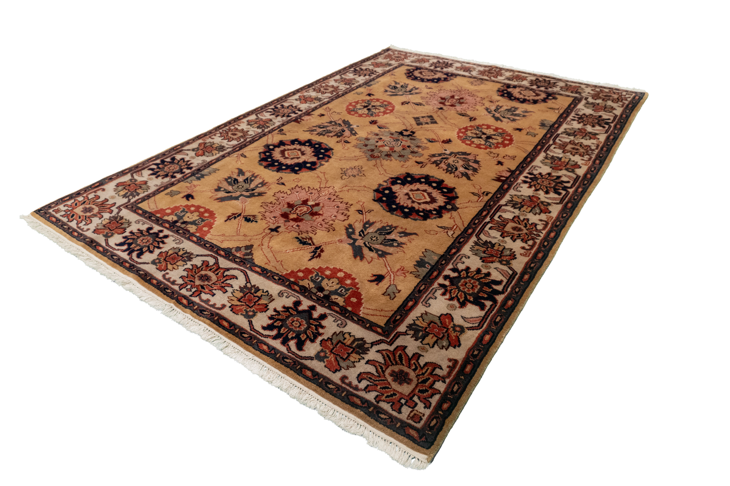 W 5.11 L 8.9 Mashad 100% Wool Hand-Woven Geometric Design - 17632