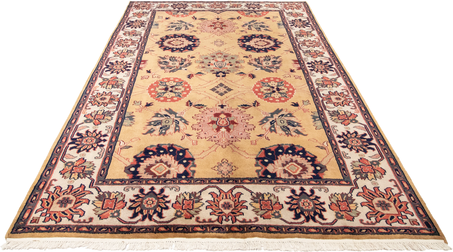 W 5.11 L 8.9 Mashad 100% Wool Hand-Woven Geometric Design - 17632