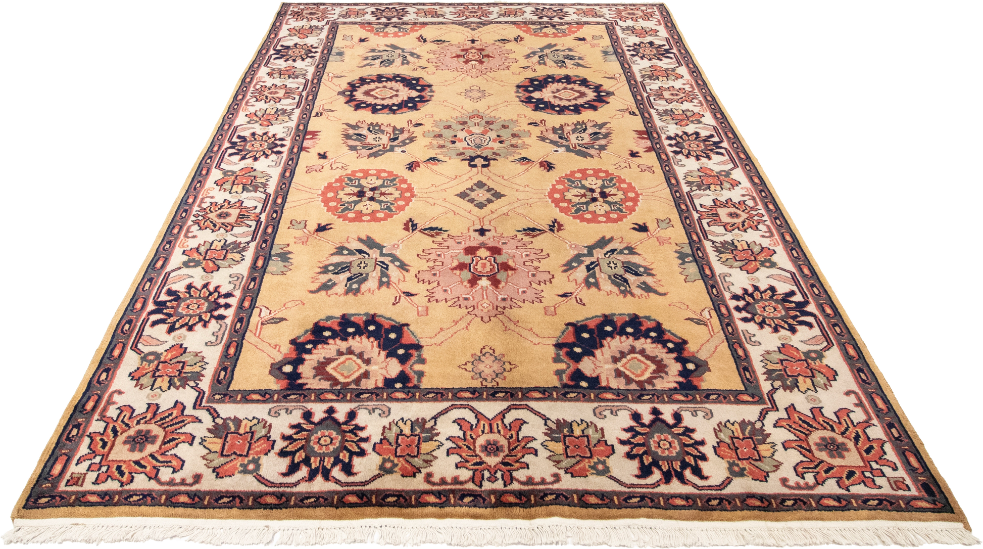 W 5.11 L 8.9 Mashad 100% Wool Hand-Woven Geometric Design - 17632