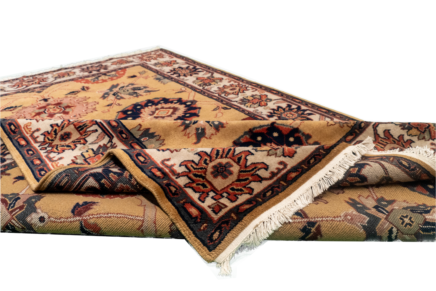 W 5.11 L 8.9 Mashad 100% Wool Hand-Woven Geometric Design - 17632