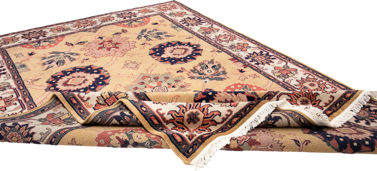 W 5.11 L 8.9 Mashad 100% Wool Hand-Woven Geometric Design - 17632