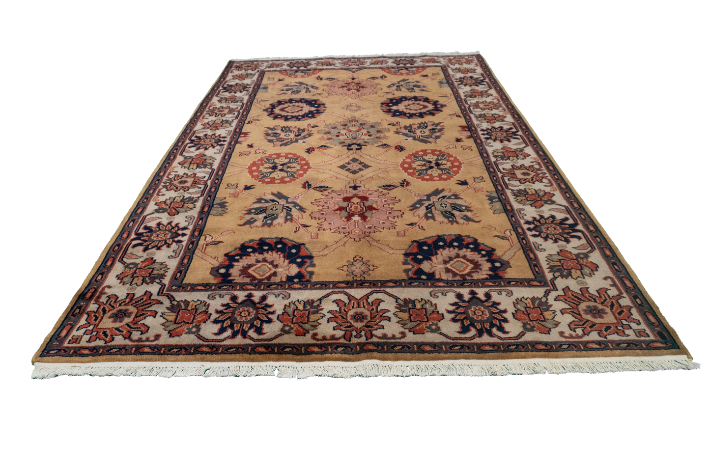 W 5.11 L 8.9 Mashad 100% Wool Hand-Woven Geometric Design - 17632