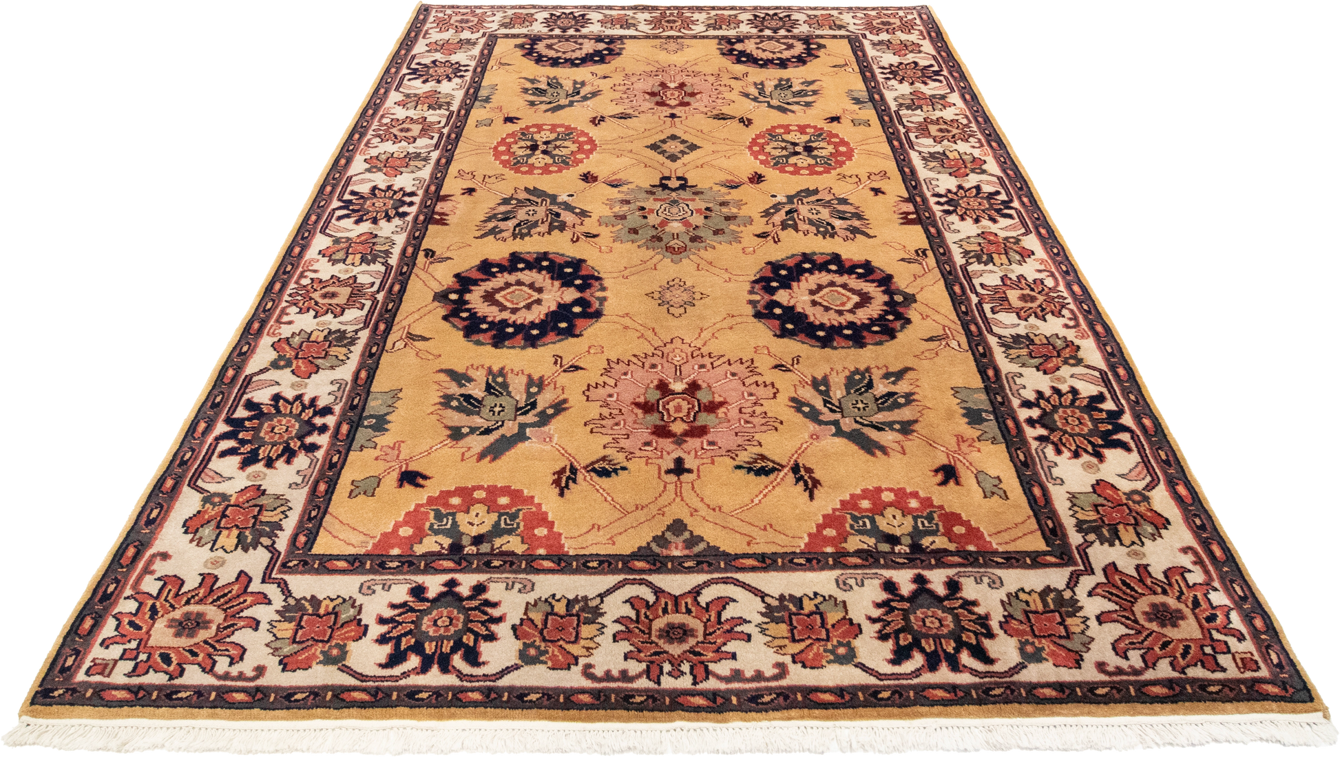 W 5.11 L 8.9 Mashad 100% Wool Hand-Woven Geometric Design - 17632